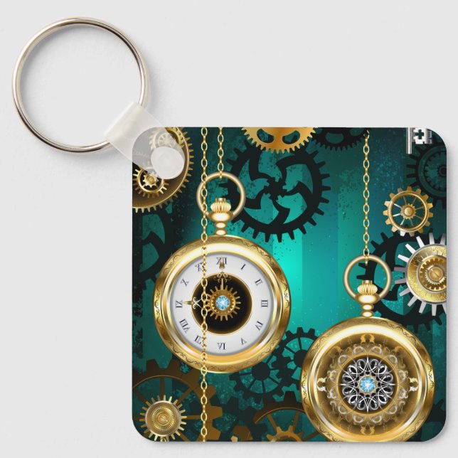 Llavero Steampunk Jewelry Watch sobre un fondo verde (Anverso)