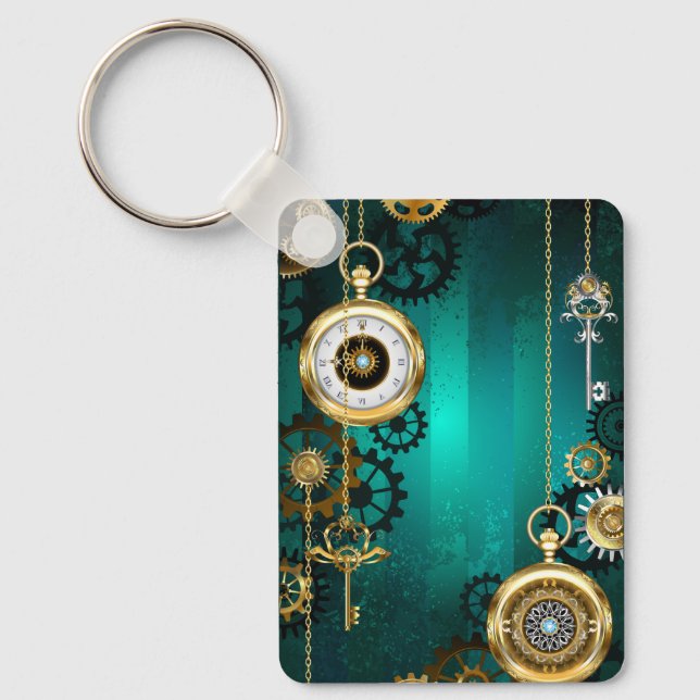 Llavero Steampunk Jewelry Watch sobre un fondo verde (Anverso)