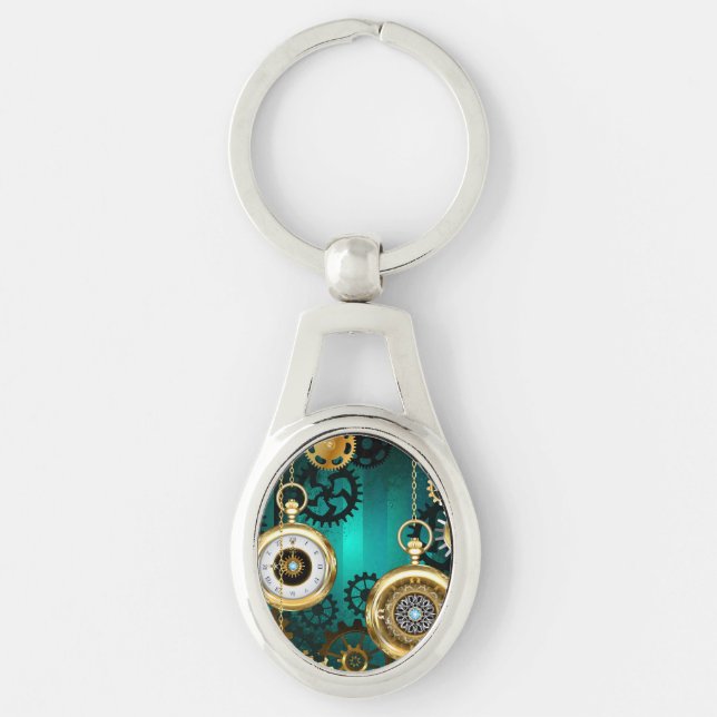 Llavero Steampunk Jewelry Watch sobre un fondo verde (Anverso)