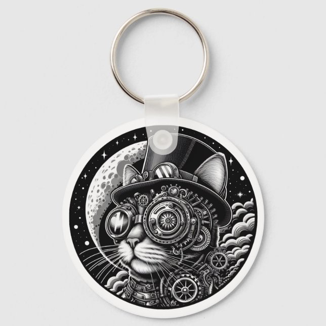Llavero Steampunk Victorian Cat (Anverso)