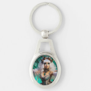 Llavero Steampunk Victorian Futurista Bailarina Verde