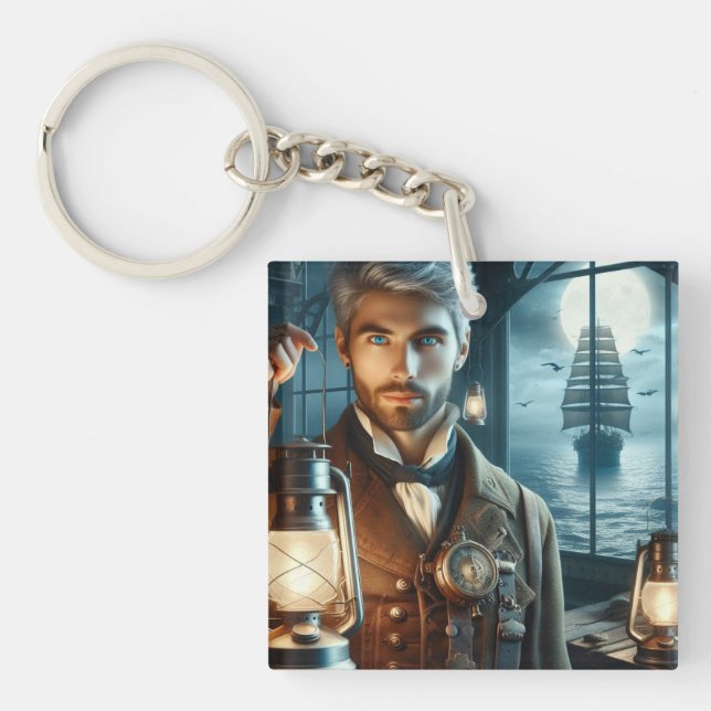 Llavero Steampunk Vintage Victorian Lighthouse Keeper (Frente)