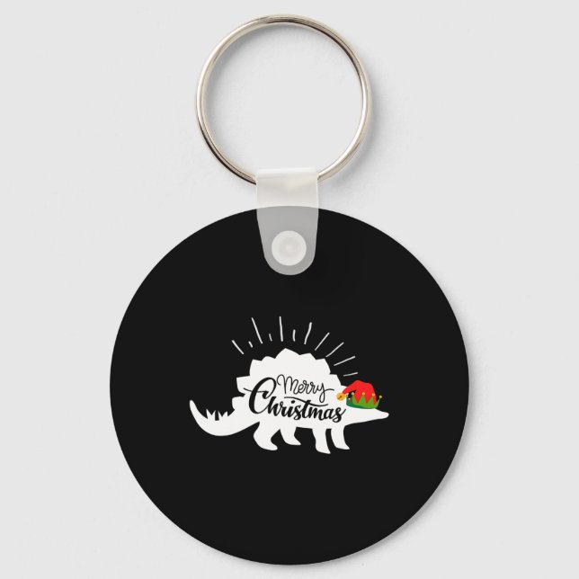 Llavero Stegosaurus Feliz Navidad Dinosaurio Divertido  (Anverso)