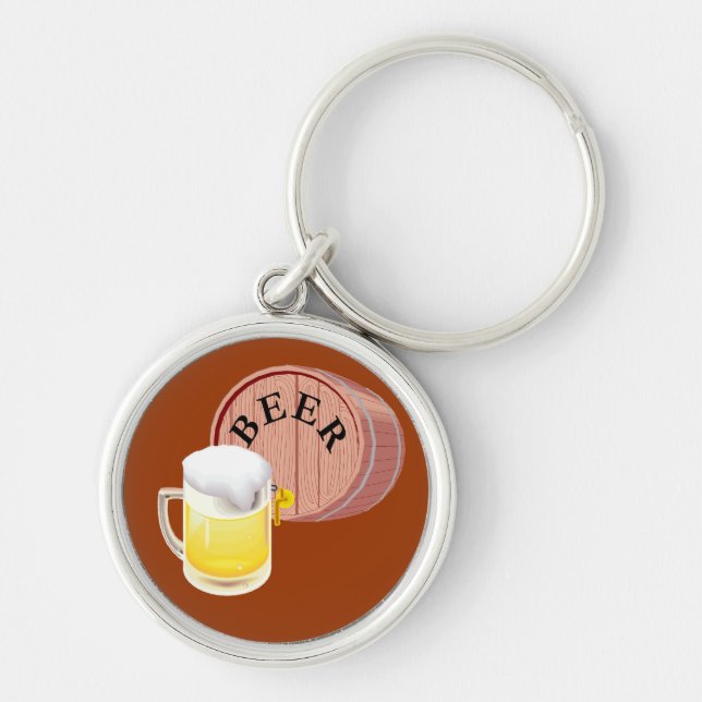 Llavero Stein del barrilete de cerveza y de la cerveza (Frente)