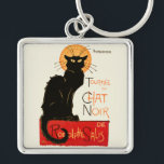 Llavero Steinlen Black Cat Classic Artwork<br><div class="desc">A beautiful vintage black cat by French artist Theophile Steinlen,  a classic poster of the Victorian Chat Noir cabaret in Montmartre in Paris,  France.</div>
