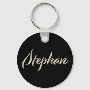 Llavero Stephan Name whitegold Button Schlüsselanhänger