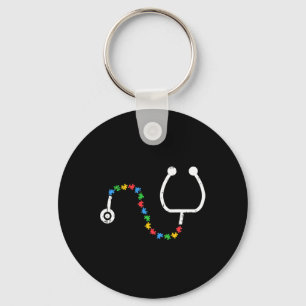 Llavero Stethoscope Autismo Conciencia Médica Rn Enfermera