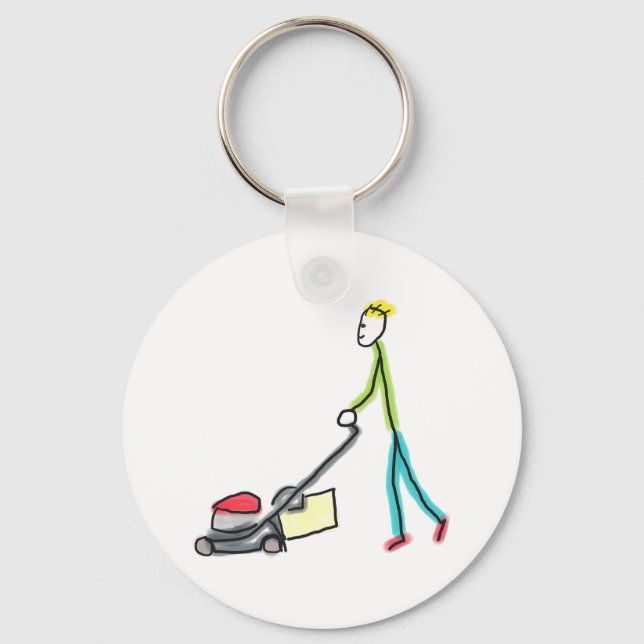 Llavero Stickman Cortador de Césped (Anverso)