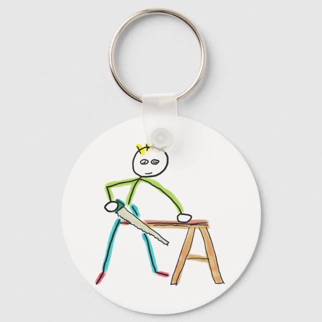 Llavero Stickman de Carpintería (Anverso)