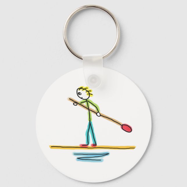 Llavero Stickman de paddleboard (Anverso)