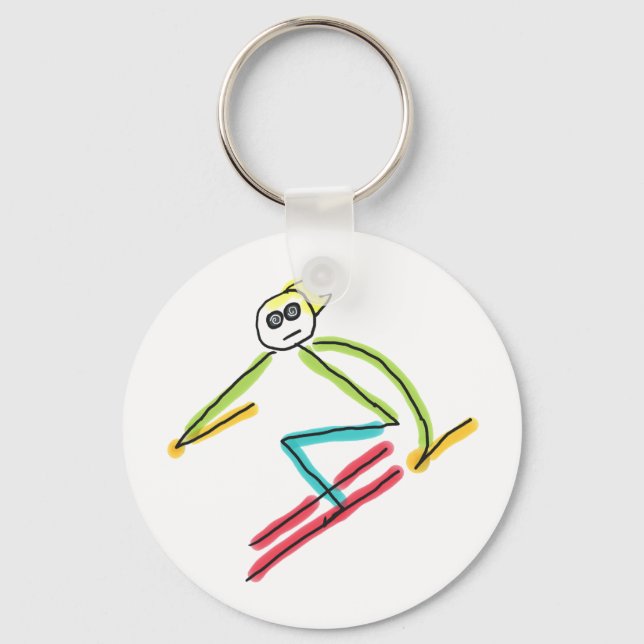 Llavero Stickman esquiando (Anverso)
