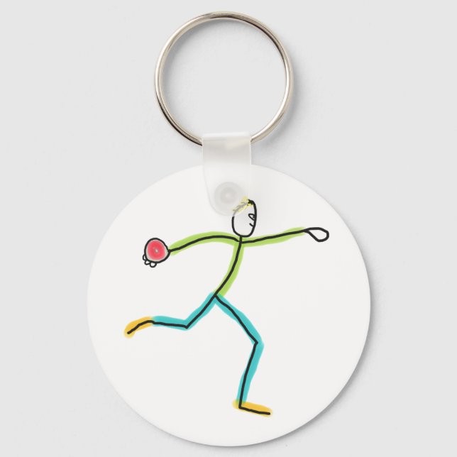 Llavero Stickman Lanzando Disco (Anverso)