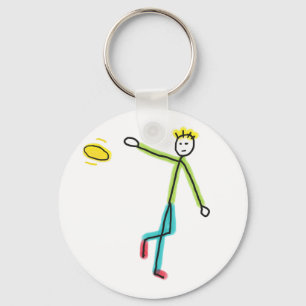 Llavero Stickman Lanzando Frisbee