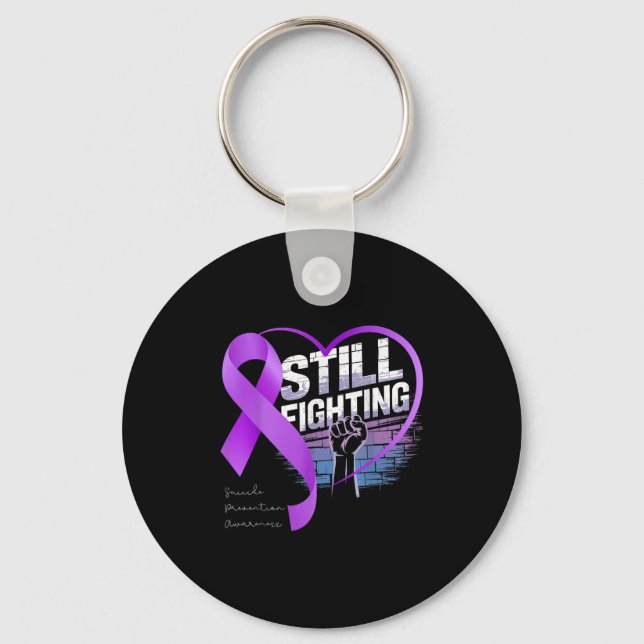 Llavero Still Fighting Suicide Prevention Awareness Purple (Anverso)