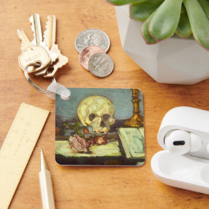 Llavero Still Life w Skull, Candle, Libro de Paul Cezanne