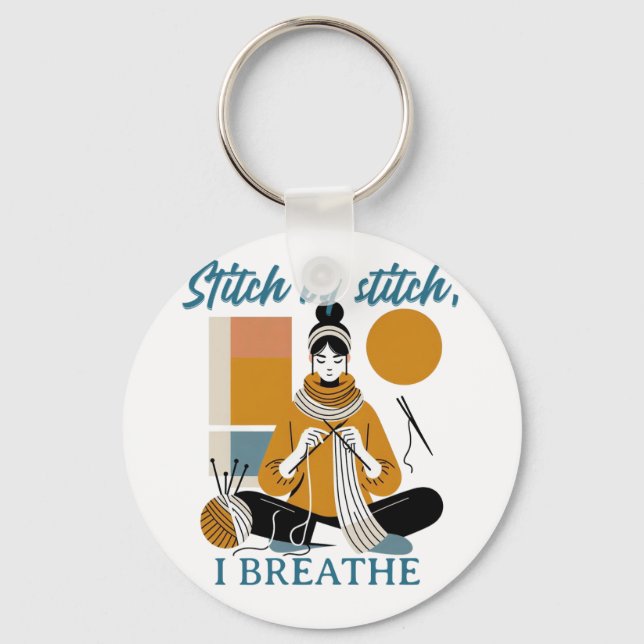 Llavero Stitch by Stitch I Breathe – Frase emocional para  (Anverso)