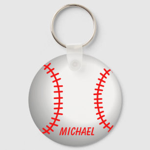 Llavero Stitching rojo del béisbol blanco