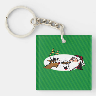 Llavero Stogie Smoking Santa Funny Green Stripe Navidades