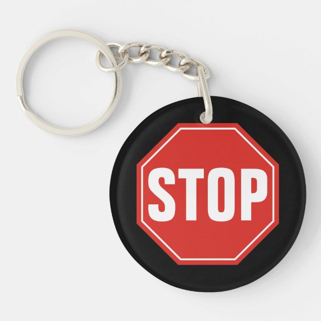 Llavero STOP Rótulo Keychain (Frente)