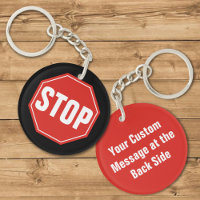 STOP Rótulo Keychain