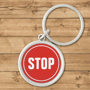 Llavero STOP Rótulo Keychain