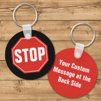 STOP Rótulo Keychain