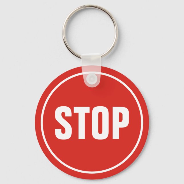 Llavero STOP Rótulo Keychain (Anverso)