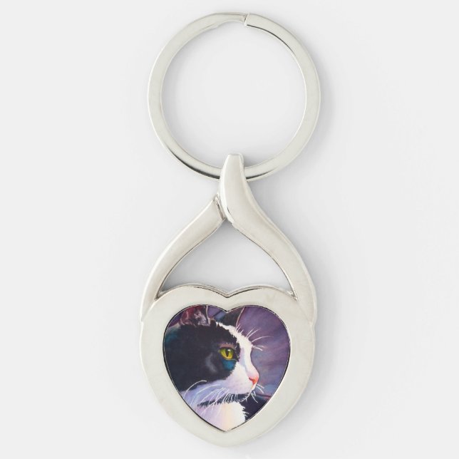 Llavero Stormy Tuxedo Cat (Anverso)