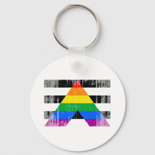 Llavero Straight Ally Flag distressed