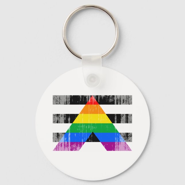 Llavero Straight Ally Flag distressed (Anverso)