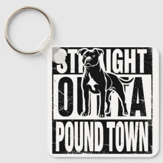 Llavero Straight Outta Pound Town Keychain