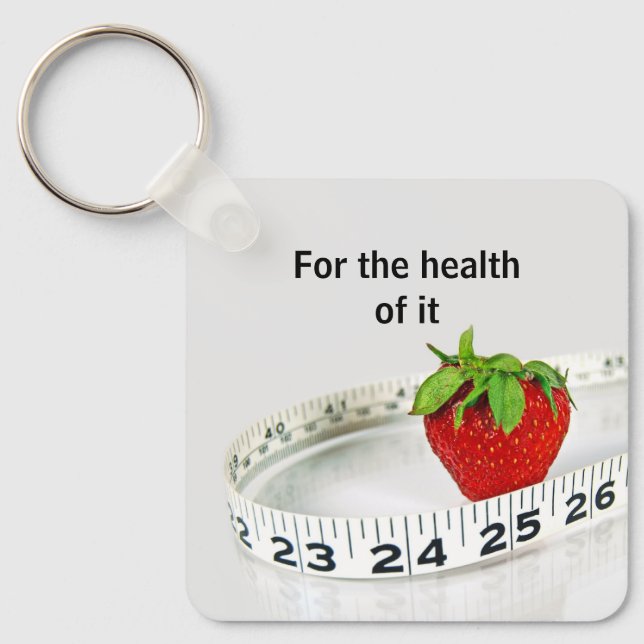 Llavero Strawberry and Tape Measure With Quote (Anverso)