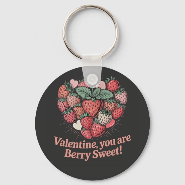 Llavero Strawberry Berry Sweet Kids Valentines Day (Anverso)