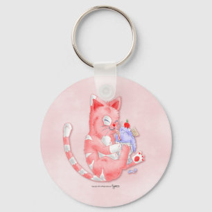 Llavero Strawberry Cat Beber Malt Keychain