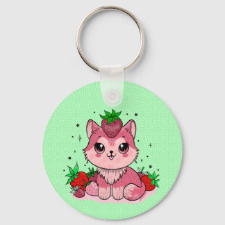 Llavero Strawberry Kitty Keychain