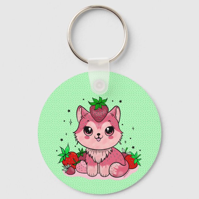 Llavero Strawberry Kitty Keychain (Anverso)