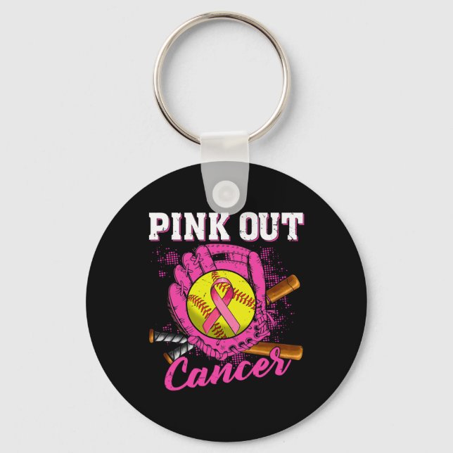 Llavero Strike Out Breast Cancer Awareness Softll Pink Wom (Anverso)