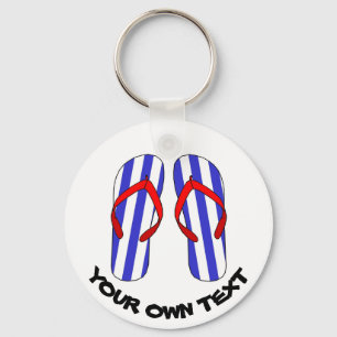 Llavero Stripey Flip Flops Beach Sandles Personalizado Tex