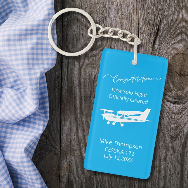Llavero Student Pilot First Solo Photo Personalized blue  (Subido por el creador)