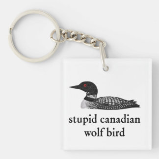 Llavero Stupid Canadian Wolf Bird Hockey Romance for Hocke
