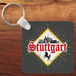 Llavero Stuttgart City Alemania Retro Skyline Vintage