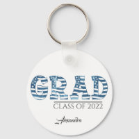 Stylish American USA Flag Custom Text Graduation