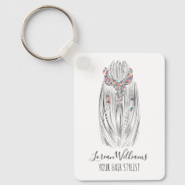 Llavero Stylish Pastel Hair Stylist Braid Hairstyle QR