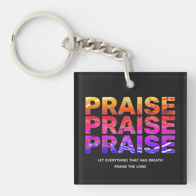 Llavero Stylish PRAISE Music Notes Christian (Frente)