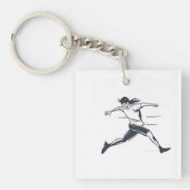 Llavero Stylized Silhouette of a Person Running Fast