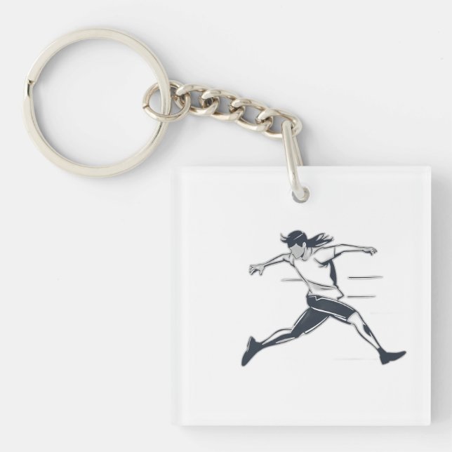 Llavero Stylized Silhouette of a Person Running Fast (Frente)