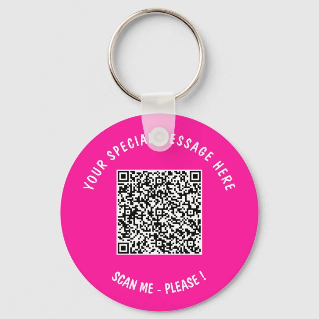 Llavero Su cadena de texto de Personalizado de código QR - (Anverso)
