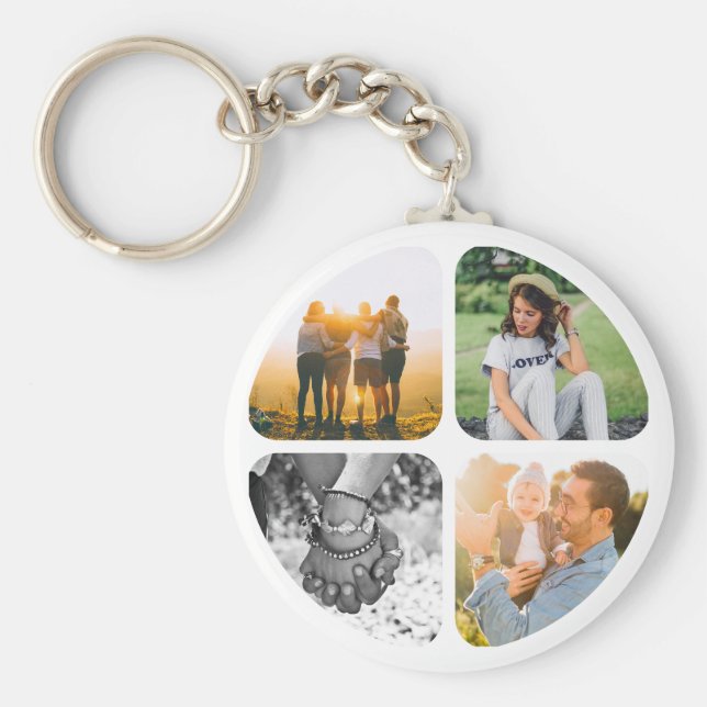 Llavero Su clave de redondeo de 4 fotos (Frente)