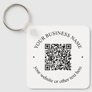 Llavero Su código QR cargado más texto circular editable