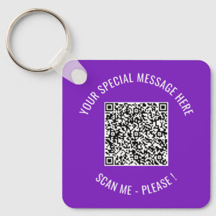 Llavero Su código QR y la cadena de claves de texto y colo